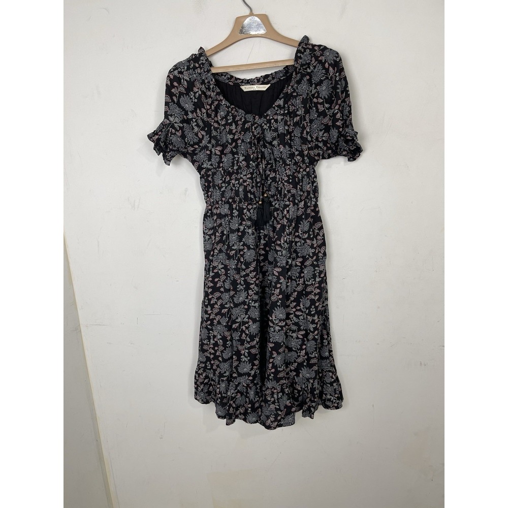 Wayward Fancies Womens Dress Small Dark Floral Boho Fairy Wedding Guest Cottage - Picture 2 of 8